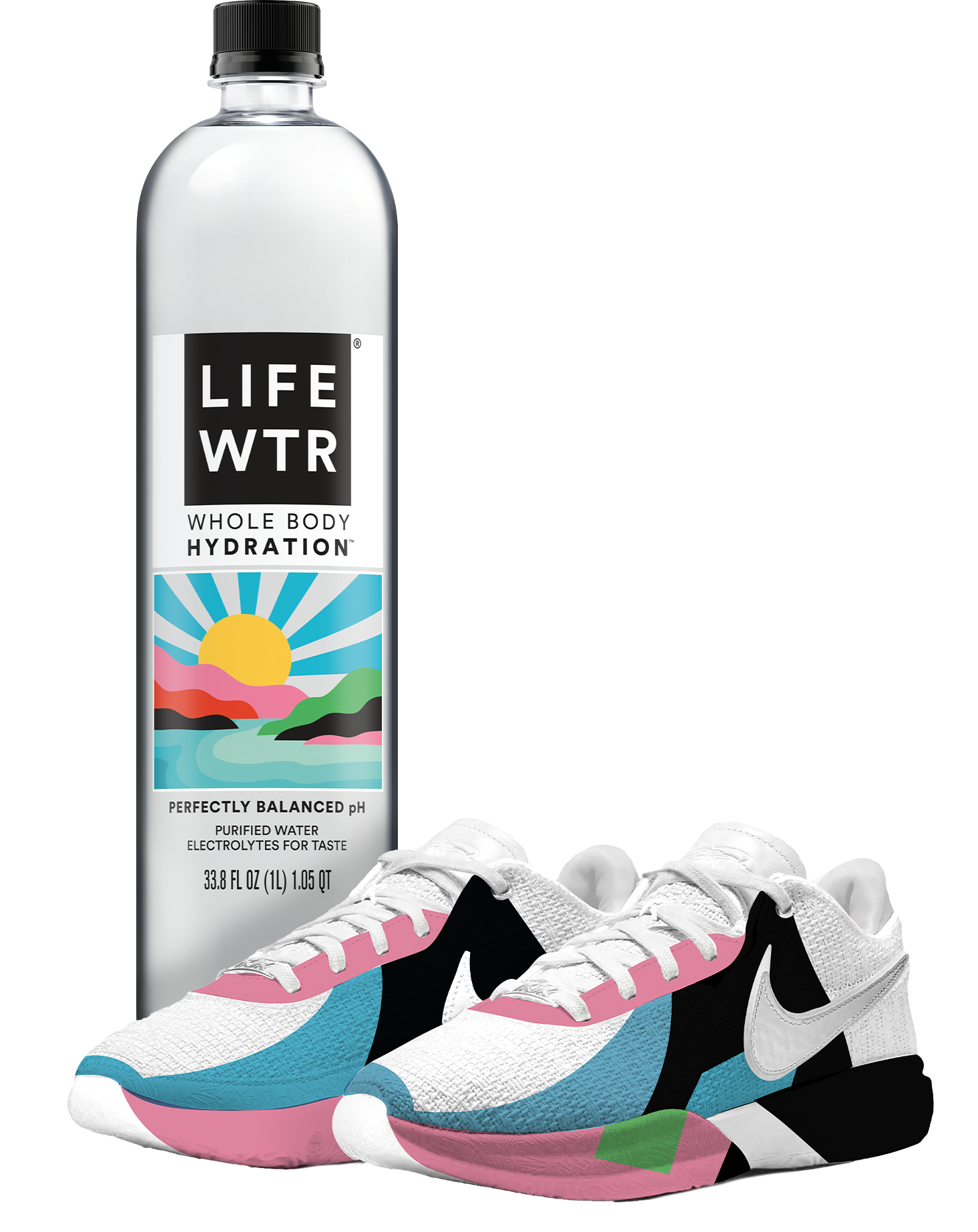 LIFE WTR Bottle and Hand-Painted LeBron XXs By Terran Washington